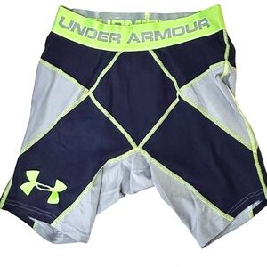 Under Armour Compression Shorts - Navy Blue and Neon Green